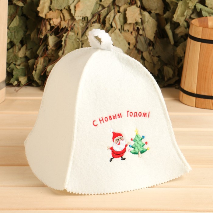 Шапка для бани "С Новым годом! Дед Мороз и ёлка", экофетр
Шапка для бани "С Новым годом! Дед Мороз и ёлка", экофетр