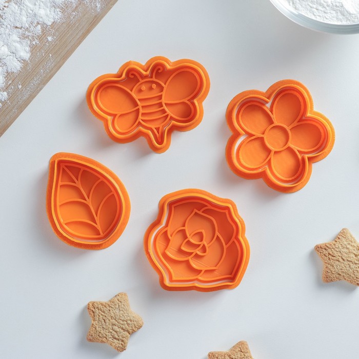 Набор форм для пряников с оттиском «Маленькая пчёлка», 4 шт, цвет оранжевый
Набор форм для пряников с оттиском «Маленькая пчёлка», 4 шт, цвет оранжевый