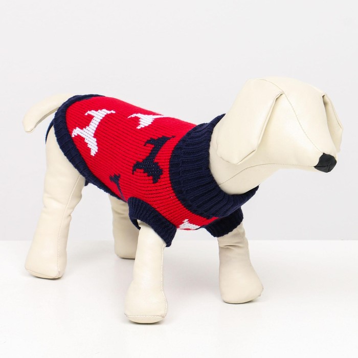 Свитер "Собачки", р-р 16 (ДС 46, ОШ 46, ОГ 38-64 см), красный 
Свитер "Собачки", р-р 16 (ДС 46, ОШ 46, ОГ 38-64 см), красный