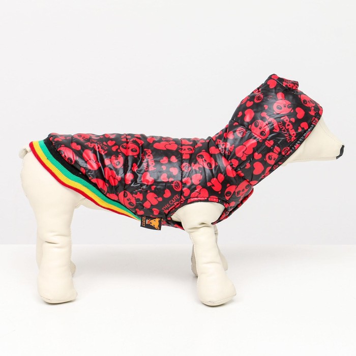 фото Курточка для собак "пятнашки", размер 3 (дс 28,ош 30, ог 42 см), красная