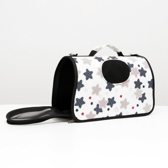 фото Сумка - переноска для животных "звездочки", каркасная, размер l, 53 х 21 х 29 см пижон
