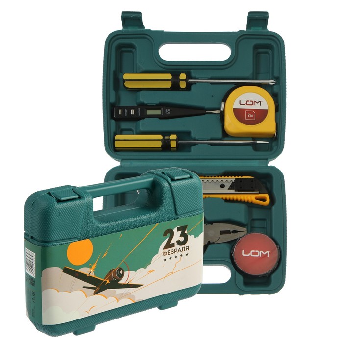 Набор инструментов в кейсе ЛОМ "23 Февраля", подарочная упаковка, 7 предметов
Набор инструментов в кейсе ЛОМ "23 Февраля", подарочная упаковка, 7 предметов