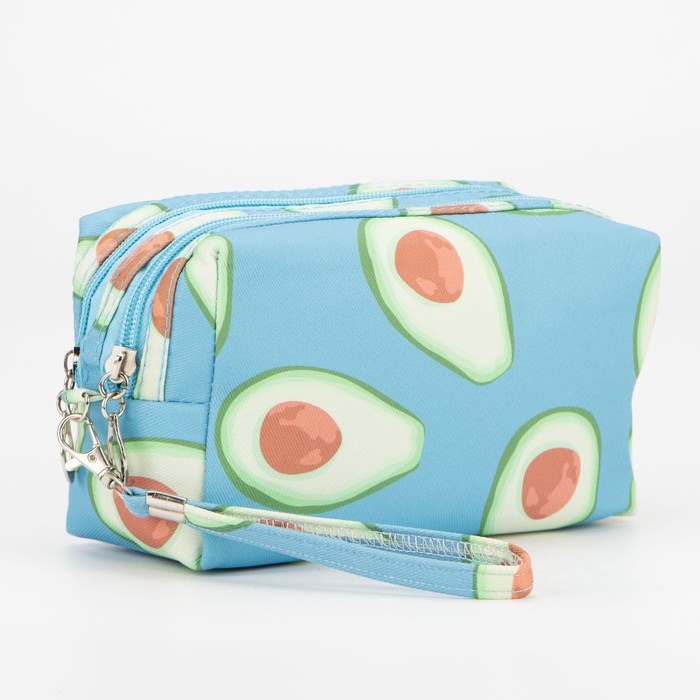 Косметичка, 2 отдела на молниях, цвет синий 
Косметичка, 2 отдела на молниях, цвет синий