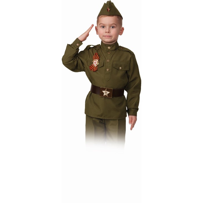 фото Карнавальный костюм «солдат малютка 2 (хлопок зеленый)», рост 98