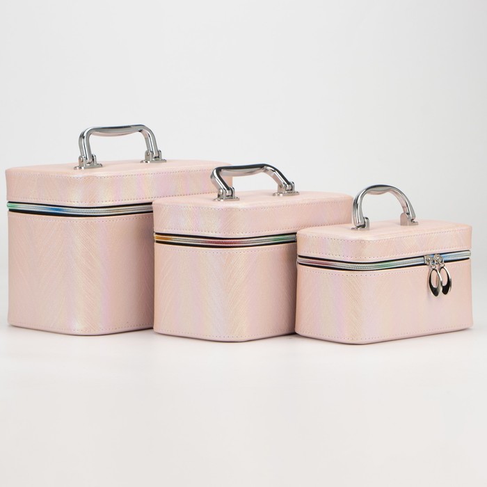 фото Набор косметичек 3/1 l-802-13, 28*15*17, отд на молнии, розовый