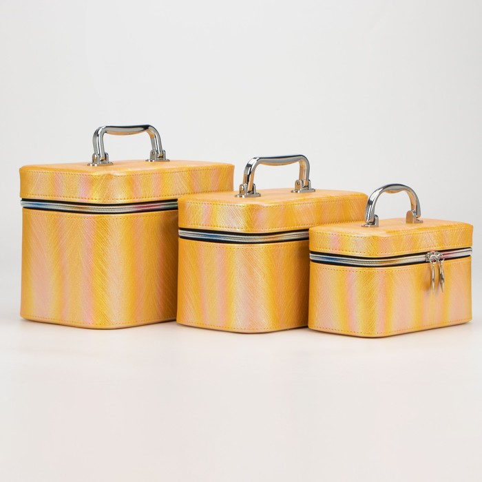 фото Набор косметичек 3/1 l-802-13, 28*15*17, отд на молнии, желтый