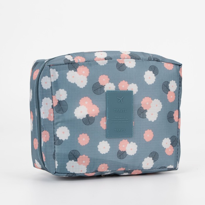 фото Косметичка на молнии, цвет серо-голубой