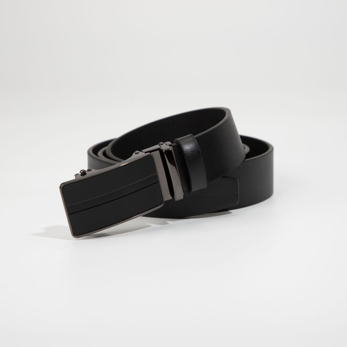 Ремень мужской, ширина 3,8 см, пряжка автомат, цвет чёрный
Ремень мужской, ширина 3,8 см, пряжка автомат, цвет чёрный