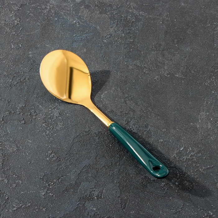 фото Ложка гарнирная base, 26×17,8×4 см, цвет зелёный