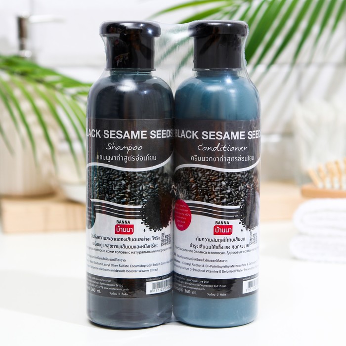 Набор Banna Черный кунжут шампунь 360 мл + кондиционер для волос 360 мл 
Набор Banna Черный кунжут шампунь 360 мл + кондиционер для волос 360 мл