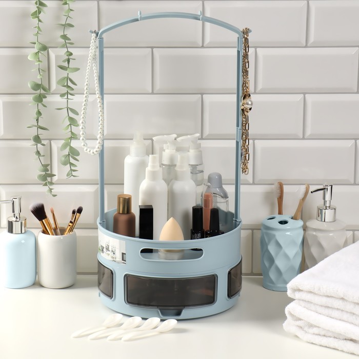 Органайзер для хранения косметических принадлежностей, 1 секция, 4 выдвижных ящика, 24 × 24 × 50 см, цвет МИКС 
Органайзер для хранения косметических принадлежностей, 1 секция, 4 выдвижных ящика, 24 × 24 × 50 см, цвет МИКС