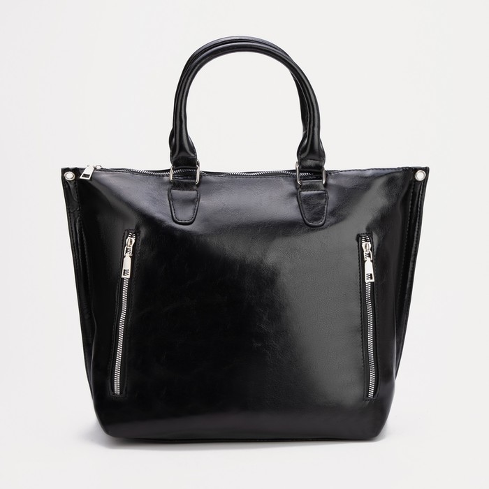 Сумка-тоут на молнии, 2 наружных кармана длинный ремень, цвет чёрный
Сумка-тоут на молнии, 2 наружных кармана длинный ремень, цвет чёрный