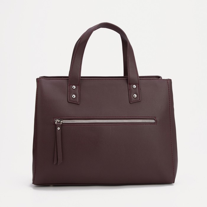 Сумка-тоут, отдел на молнии, 2 наружных кармана, длинный ремень, цвет бордовый
Сумка-тоут, отдел на молнии, 2 наружных кармана, длинный ремень, цвет бордовый