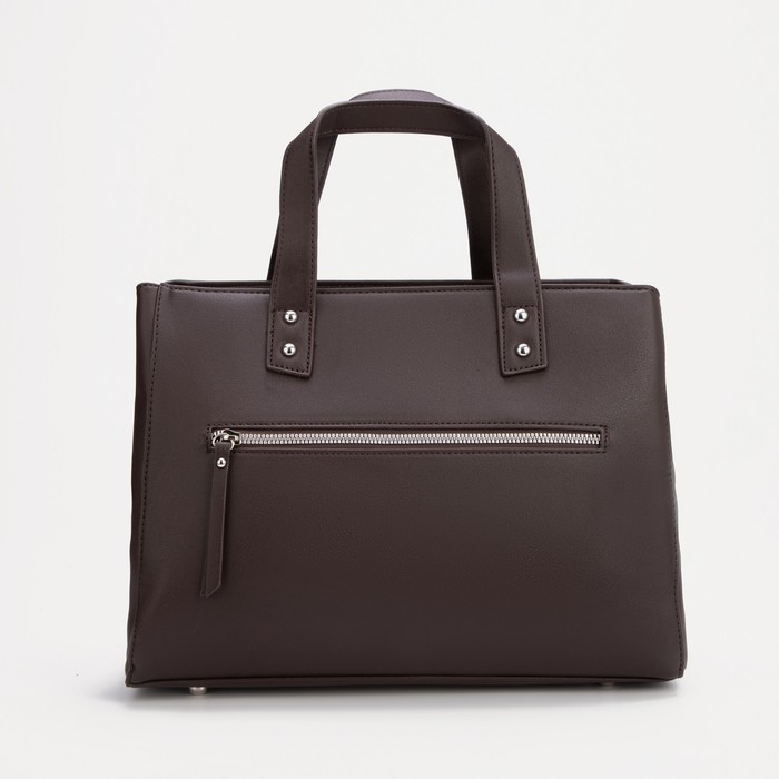 Сумка-тоут на молнии, 2 наружных кармана, длинный ремень, цвет тёмно-коричневый
Сумка-тоут на молнии, 2 наружных кармана, длинный ремень, цвет тёмно-коричневый