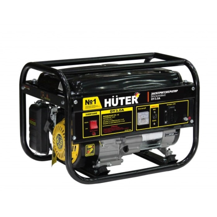 Электрогенератор Huter DY3.0A, бензиновый, 2.8 кВт, 220 В, 6.5 л.с, 15 л, ручной старт
Электрогенератор Huter DY3.0A, бензиновый, 2.8 кВт, 220 В, 6.5 л.с, 15 л, ручной старт