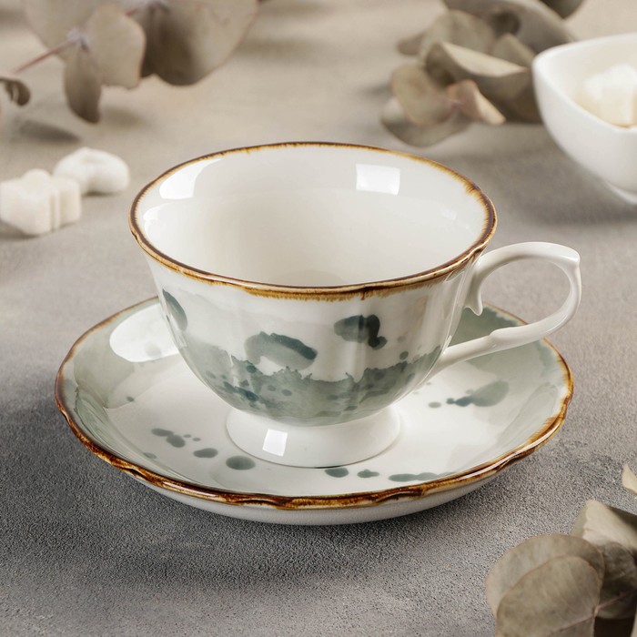 Чайная пара «Шейк», чашка 220 мл, блюдце d=15 см, цвет серо-зелёный
Чайная пара «Шейк», чашка 220 мл, блюдце d=15 см, цвет серо-зелёный