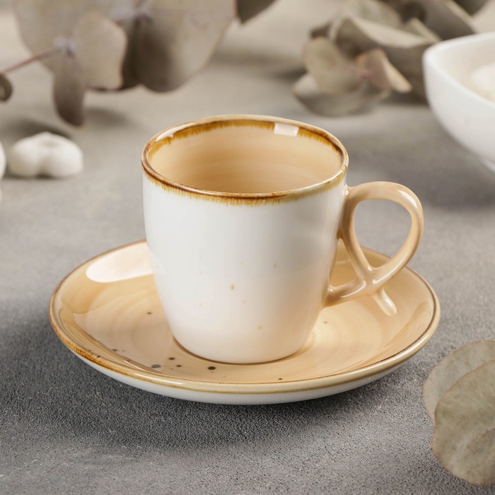 Кофейная пара «Аура», чашка 100 мл, блюдце d=11,7 см, цвет бежевый
Кофейная пара «Аура», чашка 100 мл, блюдце d=11,7 см, цвет бежевый