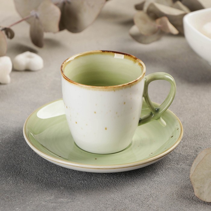 Кофейная пара «Аура», чашка 100 мл, блюдце d=11,7 см, цвет светло-зелёный
Кофейная пара «Аура», чашка 100 мл, блюдце d=11,7 см, цвет светло-зелёный