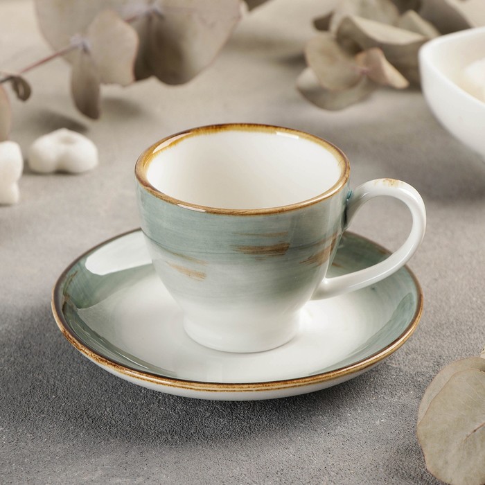 Кофейная пара «Гелакси», чашка 90 мл, блюдце d=11,7 см, цвет серо-зелёный
Кофейная пара «Гелакси», чашка 90 мл, блюдце d=11,7 см, цвет серо-зелёный