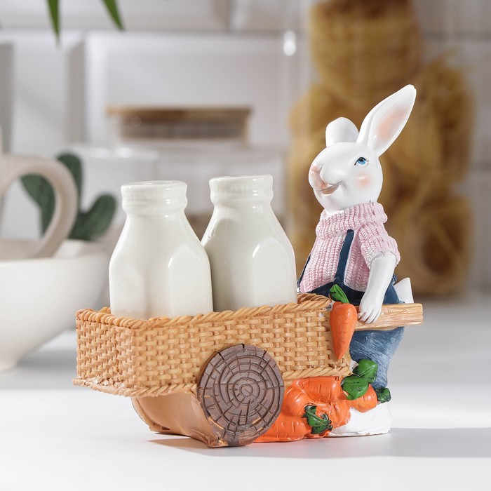 Набор для специй «Зайка с тележкой», солонка, перечница, 2 шт, цвета МИКС
Набор для специй «Зайка с тележкой», солонка, перечница, 2 шт, цвета МИКС