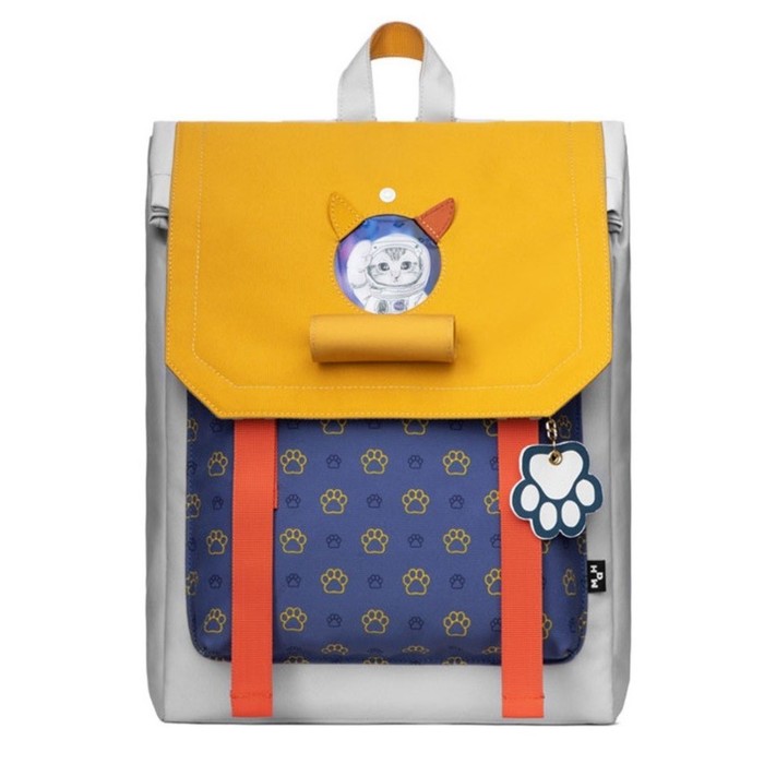 фото Mr20c2019 рюкзак школьный mah,отдел на клапане,цвет серый/синий/желтый (14") 28,5х10х38,5см 751585 mr.ace-homme