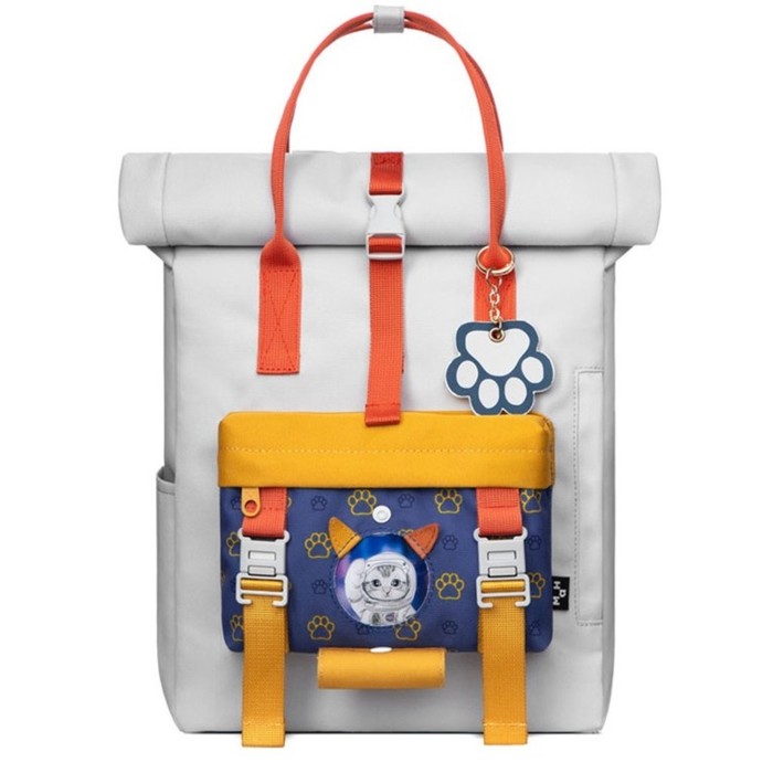 фото Mr20c2018 рюкзак школьный mah, отдел на карабине, цвет серый/синий/желтый (15") 26х13х39см mr.ace-homme