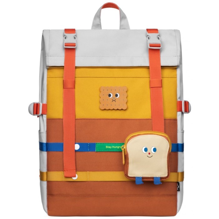 фото Mr20c1972 рюкзак школьный mah,отдел на карабине,цвет сер./желтый/горчичный(15")28х13,5х40см 751586 mr.ace-homme