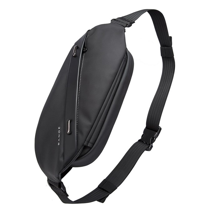 фото Bg7295 рюкзак-слинг bange, отдел на молнии, цвет черный, 14х7х28см