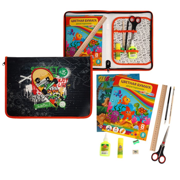 Папка для труда А4, Street art, молния вокруг, откидная планка, 10 предметов, пластик
Папка для труда А4, Street art, молния вокруг, откидная планка, 10 предметов, пластик