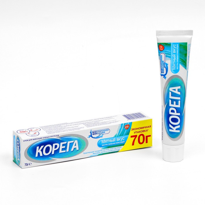 Крем для фиксации зубных протезов Корега экстра сильный, мятный, 70 г
Крем для фиксации зубных протезов Корега экстра сильный, мятный, 70 г