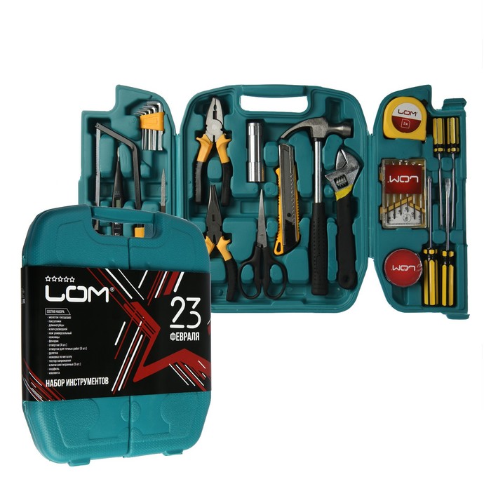 Набор инструментов в кейсе LOM "23 Февраля", подарочная упаковка, 27 предметов
Набор инструментов в кейсе LOM "23 Февраля", подарочная упаковка, 27 предметов