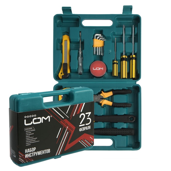 Набор инструментов в кейсе LOM "23 Февраля", подарочная упаковка, 15 предметов
Набор инструментов в кейсе LOM "23 Февраля", подарочная упаковка, 15 предметов