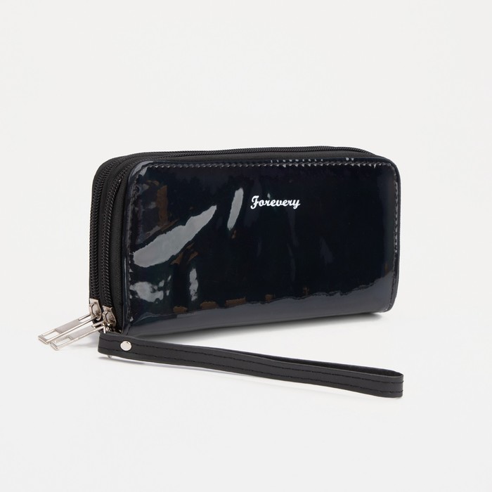 Кошелёк на молниях, с ручкой, цвет черный
Кошелёк на молниях, с ручкой, цвет черный