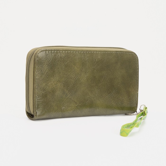 Кошелёк на молнии, с ручкой, цвет зеленый
Кошелёк на молнии, с ручкой, цвет зеленый