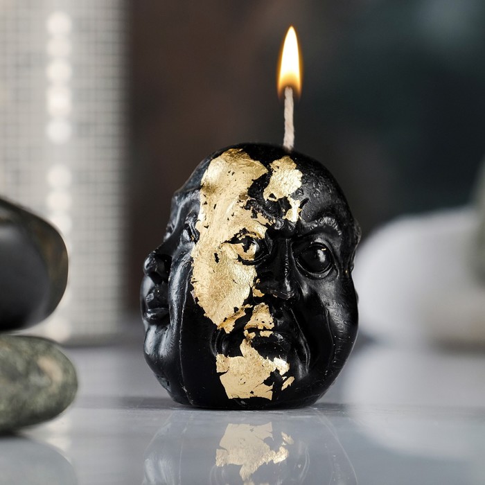 Фигурная свеча "Трехликий" черная с поталью, 4,5х5,5см 7311036
Фигурная свеча "Трехликий" черная с поталью, 4,5х5,5см 7311036