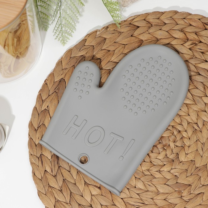 Рукавица термостойкая силиконовая Basic 21х15см, цвет серый
Рукавица термостойкая силиконовая Basic 21х15см, цвет серый