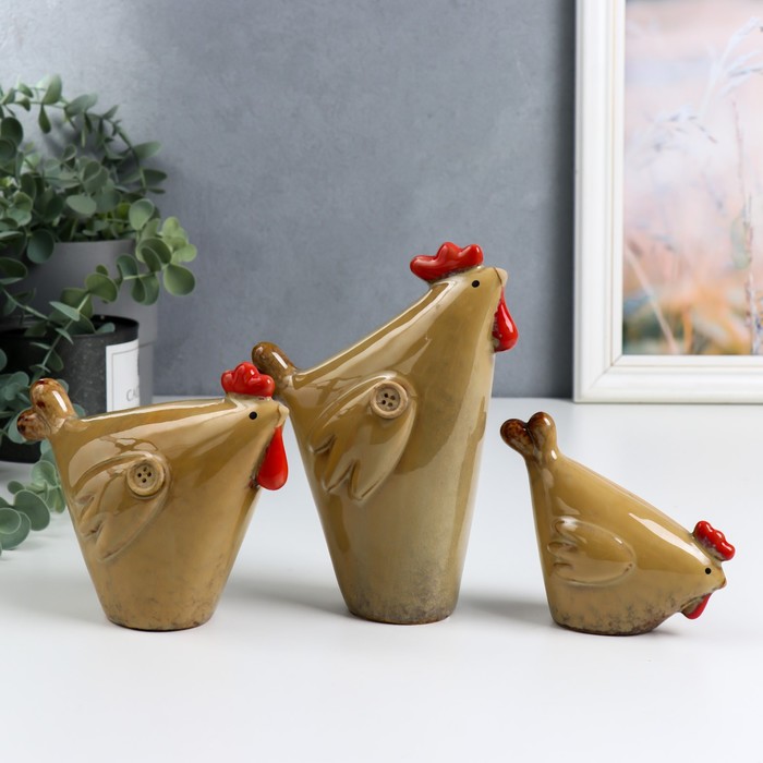 Сувенир керамика "Курочки - по зёрнышку" набор 3 шт 11х4х15 см
Сувенир керамика "Курочки - по зёрнышку" набор 3 шт 11х4х15 см