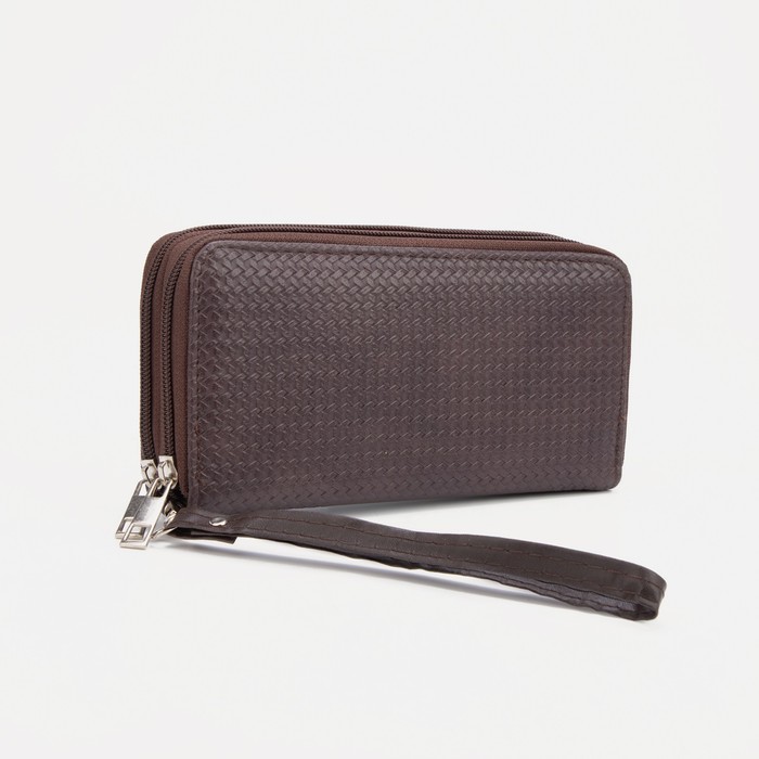Кошелёк на молнии, с ручкой, цвет коричневый
Кошелёк на молнии, с ручкой, цвет коричневый