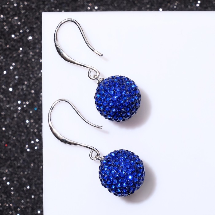 Серьги со стразами "Шар" шамбала, бусина 17, цвет синий в серебре
Серьги со стразами "Шар" шамбала, бусина 17, цвет синий в серебре