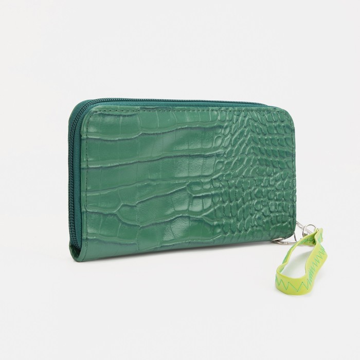 Кошелёк на молнии, с ручкой, цвет зеленый
Кошелёк на молнии, с ручкой, цвет зеленый