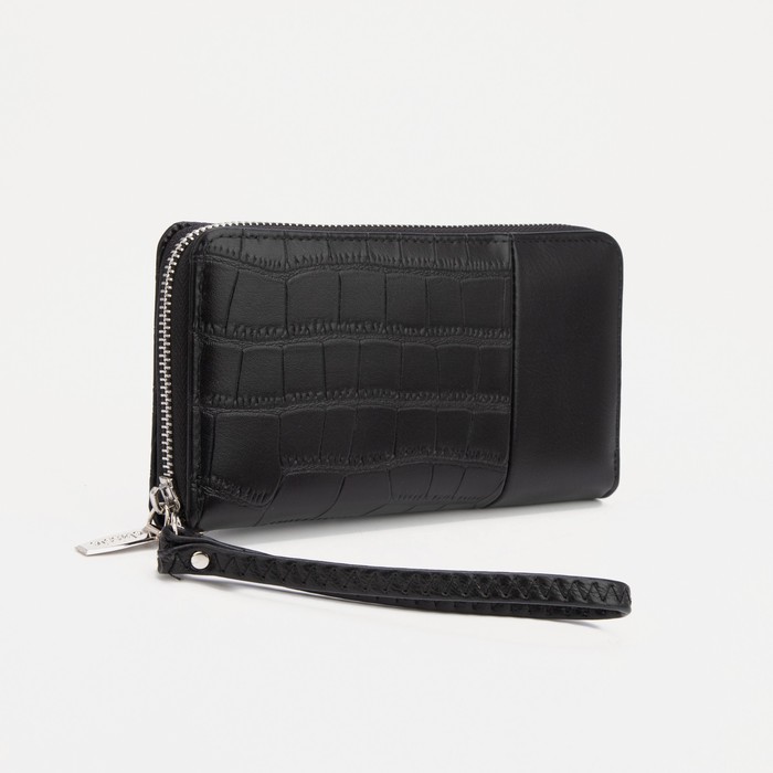 Кошелёк на молнии, с ручкой, цвет черный
Кошелёк на молнии, с ручкой, цвет черный