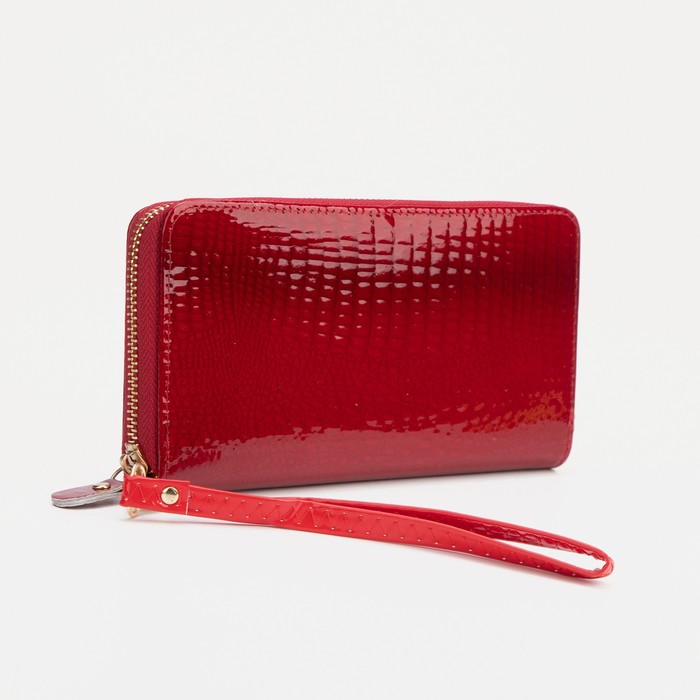 Кошелёк на молнии, с ручкой, цвет красный
Кошелёк на молнии, с ручкой, цвет красный