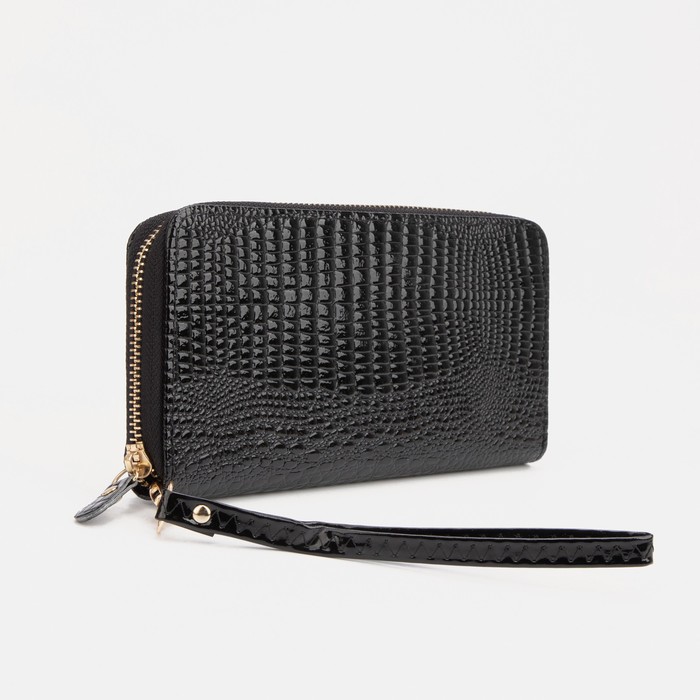 Кошелёк на молнии, с ручкой, цвет черный
Кошелёк на молнии, с ручкой, цвет черный