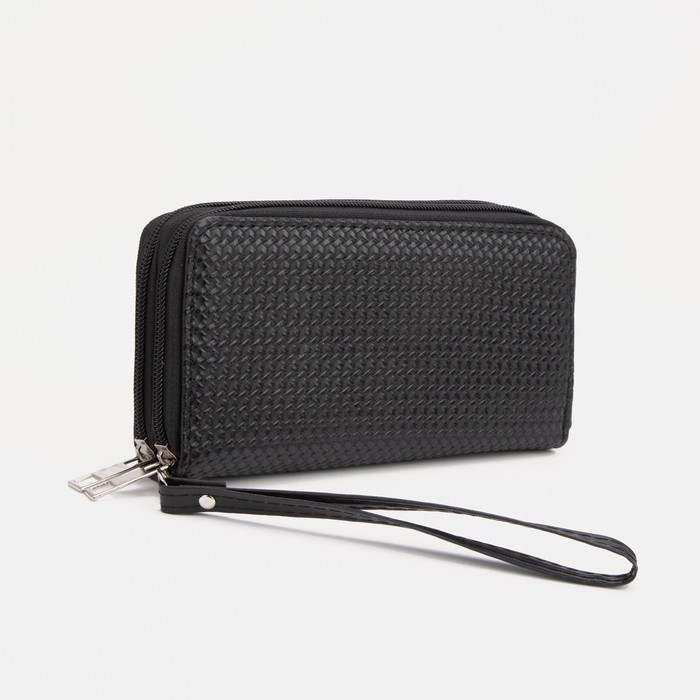 Кошелёк на молнии, с ручкой, цвет черный
Кошелёк на молнии, с ручкой, цвет черный