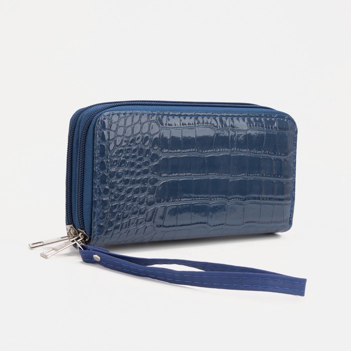 Кошелёк, 4 отдела на молнии, цвет синий
Кошелёк, 4 отдела на молнии, цвет синий