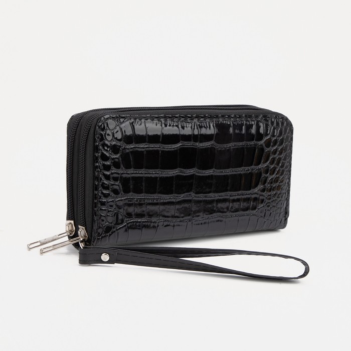 Кошелёк на молнии, с ручкой, цвет черный
Кошелёк на молнии, с ручкой, цвет черный