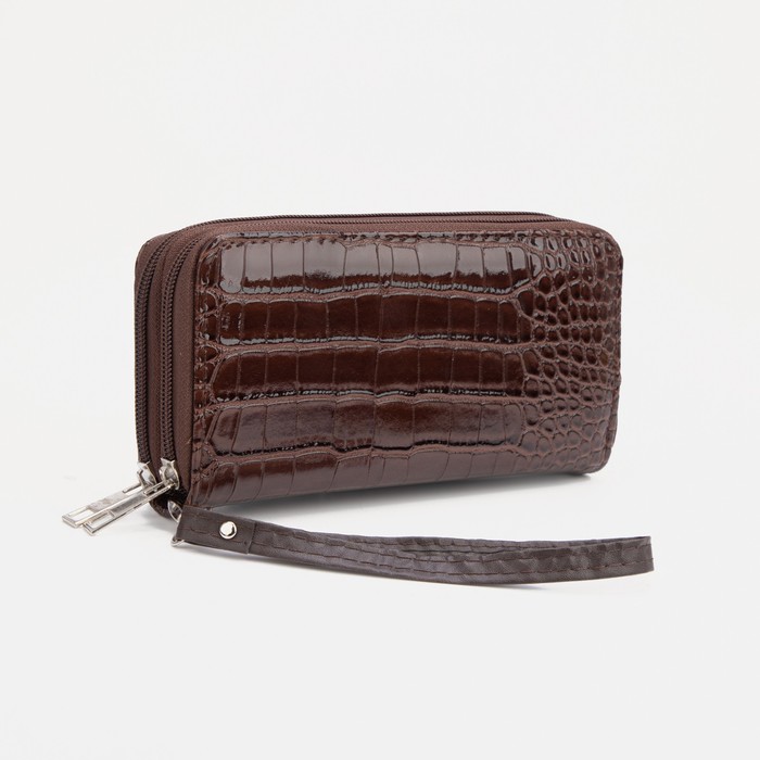 Кошелёк, 4 отдела на молнии, цвет коричневый
Кошелёк, 4 отдела на молнии, цвет коричневый