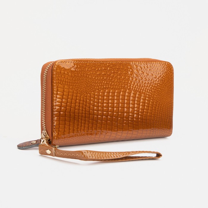 Кошелёк на молнии, с ручкой, цвет рыжий
Кошелёк на молнии, с ручкой, цвет рыжий