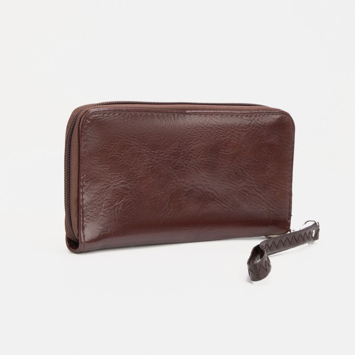Кошелёк на молнии, с ручкой, цвет коричневый
Кошелёк на молнии, с ручкой, цвет коричневый