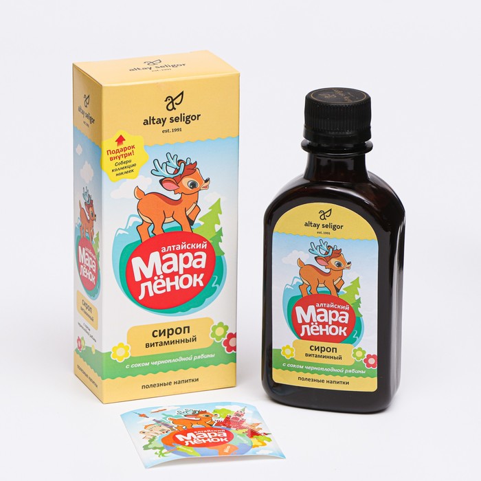 Сироп Алтайский Маралёнок витаминный с соком черноплодной рябины, 200 мл
Сироп Алтайский Маралёнок витаминный с соком черноплодной рябины, 200 мл